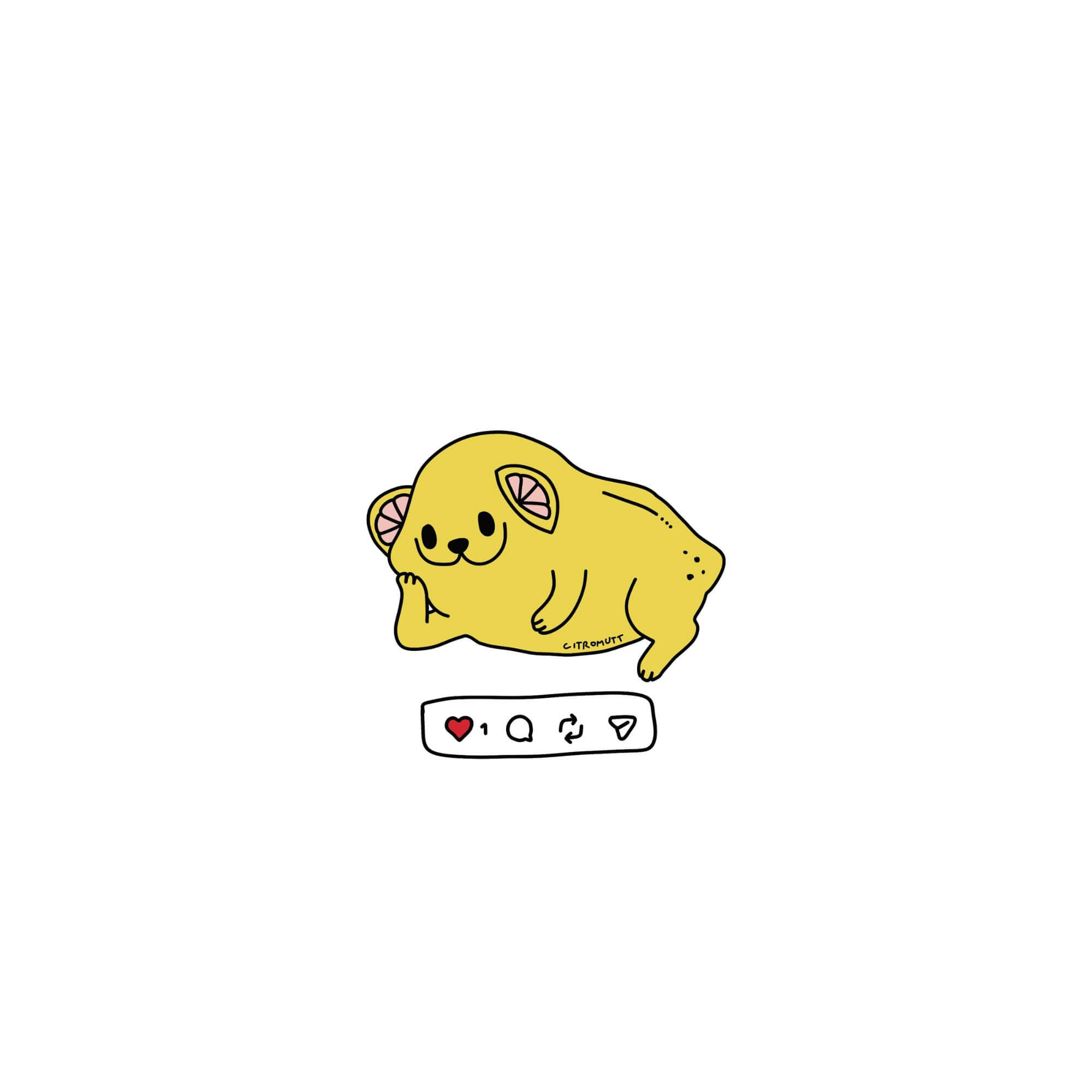 Just one like - citromutt the lemon dog illustration